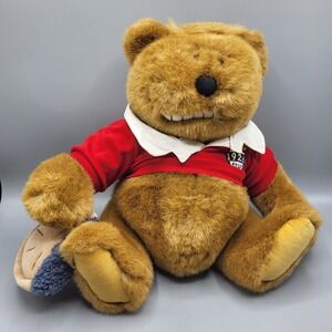 Vintage 1996 Lands End 14" Rugby Kid Kodiak Gund Plush Teddy Bear w/ Pie Limited